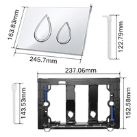 Plaque de chasse d'eau double compatible avec la série Sigma, avec anneau de finition chromé, bouton en forme de goutte d'eau, pour réservoir encastré