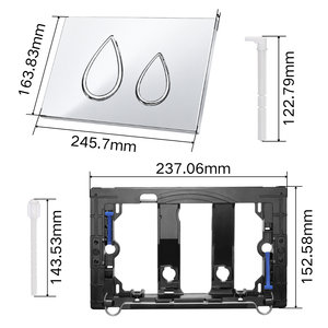 Plaque de chasse d'eau double compatible avec la série <span class=keywords><strong>Sigma</strong></span>, avec anneau de finition chromé, bouton en forme de goutte d'eau, pour réservoir encastré - Product Image 4