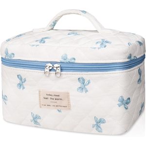 Grande civetta floreale estetica per la borsa da toilette carino per il trucco del PC Organizer per le donne ragazze viaggio borsa cosmetica con semplice - Product Image 1