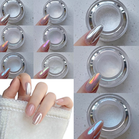SH Moonlight Poudre à ongles blanche 0.2g/1Jar Haute brillance Aurora Magic Mirror Chrome Pigment acrylique Duts pour Nail Art Salon