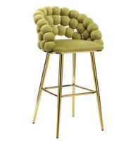 Chaise de salle à manger en velours pieds en métal doré