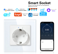 Prise murale et interrupteur en verre trempé, contrôle par application Tuya, prise intelligente Wifi compatible avec Alexa Google Home