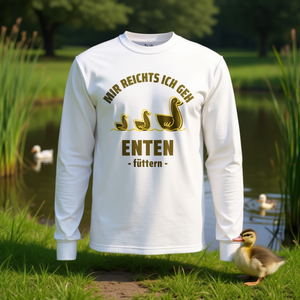 T-shirt a maniche lunghe per amanti delle anatre con simpatico design a forma di anatra - Product Image 3