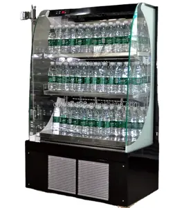 Refrigerador aberta 6 ~ 10 grau display showcase geladeira comercial usado carrinho do aço inoxidável