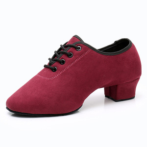 3,5 cm Zapatos <span class=keywords><strong>de</strong></span> <span class=keywords><strong>baile</strong></span> latino negros Suedeo Sole Mujeres Latin Dancing Street Tango Boots 5cm para hombres - Product Image 2