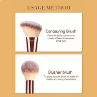 Pinceau de maquillage professionnel unique avec manche plat Pinceau à poudre pour yeux/fard à paupières à double tête pour cosmétiques pour le visage
