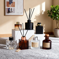 Bouteille diffuseur de parfum à roseaux personnalisée et emballage, bouteille diffuseur de parfum fantaisie, bouteille diffuseur de parfum en verre