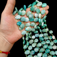 13X18mm naturel à facettes vert Amazonite goutte de pluie larme entretoises de pierres précieuses perles en vrac pour collier à faire soi-même entretoise à facettes bijoux