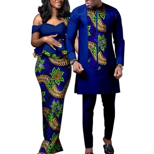 2025 coppie africane si adatta a camicie e pantaloni <span class=keywords><strong>di</strong></span> cotone stampati a cera per gli uomini abiti da sposa tradizionali africani - Product Image 3