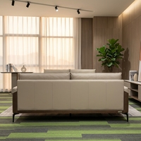 Modernes Minimalistisches Echtleder-Sofa-Set Luxuriöse Dreisitzer-Couch und Sessel für Zeitgenössische Büroräume