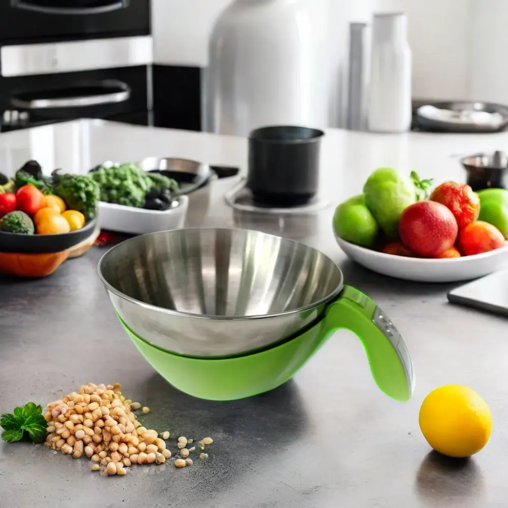 Báscula digital de cocina redonda con apagado automático Peso máximo de 5kg para medir alimentos y alimentada por batería