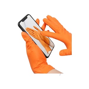 Gants extra épais à motif diamant, texture intégrale, élastiques, respirants, noirs, antidérapants et résistants à l'huile - Product Image 5