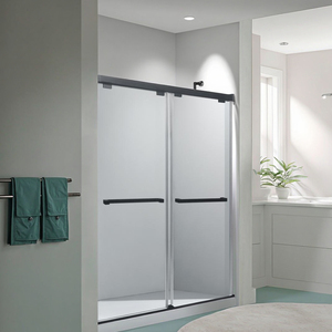 Factory Direct Frameless Tempered Glass <strong>Shower</strong> Door Double <strong>Slide</strong> with Easy Adjust Roller &amp; Soft Close Feature for Bathroom Hotel - Product Image 2