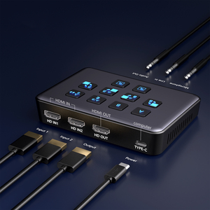 3,0 USB 1080P потоковая передача, захват игровой видеозаписи в реальном времени 2 * карта захвата видео Full HD в USB преобразователь потокового переключателя микшера - Product Image 3