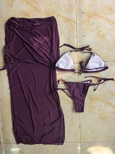 Set Bikini Trendy da Donna con Dettagli Annodati, 3 Pezzi, con Gonna Trasparente, Copricostume da <span class=keywords><strong>Spiaggia</strong></span>, Taglie S-XL - Product Image 3