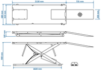 TFAUTENF 450kg 992LBS Table élévatrice pneumatique pour moto Ascenseur hydraulique pour moto