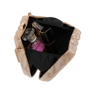 Bolso de mano de noche con forma de concha para mujer, bolso de mano acrílico de mármol elegante, monedero con cadena para graduación, cóctel, boda - Product Image 5