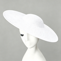 Topi Wanita Bahan Linen Imitasi Polos 40cm, Alas Topi DIY, Pinggiran Datar, Untuk Pajangan Jendela, Perlengkapan Kerajinan Topi