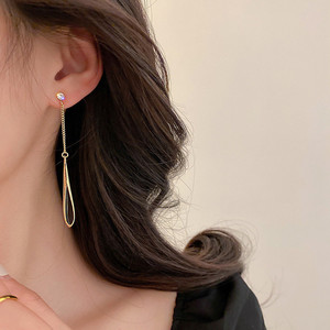 Pendientes Largos con Borlas Negras Estilo Europeo y Americano, Nuevos Accesorios de Lujo para Fiestas, Joyería para Mujer - Product Image 4