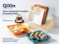 Assiette carrée en PP pour raviolis, plat à vinaigre pour sushi, résistant au micro-ondes, réutilisable, plateau à trempette empilable, vaisselle OEM