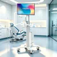 Station de travail mobile tout-en-un pour dentisterie avec écran tactile, batterie intégrée, compatible avec les scanners intra-oraux Medit et Shining 3D