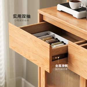 Solid Wood <b>Sideboard</b> Oak <b>Storage</b> Unit Modern Minimalist Living Room Cabinet - Product Image 4