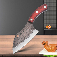 5CR15 Hand Forged Boning Knife Hammer Texture Blade Sharp Meat Cutting Knife Solid Wood Handle Kitchen Butcher Deboning Knife