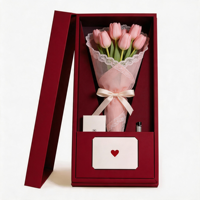 Boîte à fleurs en carton pour la fête des mères, vente en gros, nouveau design, arrangement rectangulaire, boîte cadeau pour fleurs « Je t'aime maman », emballage