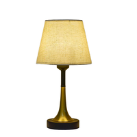 Lampe d'hôtel moderne en métal et tissu, lampe de table LED rechargeable, commande tactile, intensité réglable, veilleuse pour salle à manger, chambre à coucher, chevet
