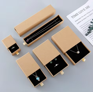 EleQeen Recyclable <b>Paper</b> Cardboard Modern Travel Jewelry Packaging Custom Logo Drawstring <b>Box</b> for Necklace <b>Storage</b> Gifts Display - Product Image 6