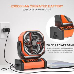 20000mAh 2-in-1 Rechargeable LED Flashlight & <b>Portable</b> <b>Cooler</b> Fan with Remote Control for Outdoor Camping Car Use Emergencies - Product Image 2