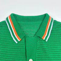 Nouveau Polo Tricoté Homme Été 2026 à Manches Courtes, Luxe Décontracté, Boutonné, Rose Respirant