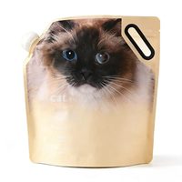 Fournisseur de sacs stand-up personnalisés imprimés en PE, grande capacité, refermables, avec bec verseur et poignée, pour litière pour chat et aliments pour chien