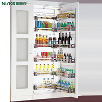 Organisateur de garde-manger haut en verre pour cuisine, avec fermeture douce, unité de rangement hautement modulable