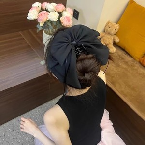 French Style Elegant <b>Bow</b> Hair <b>Clip</b> Satin Ribbon Shark Claw Bridal Party Hair Accessories Colorful Wedding & Prom for Women - Product Image 3