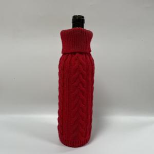 Decoración de fiesta de Navidad <span class=keywords><strong>Calas</strong></span> de botella de Navidad de punto grande Colgante de Navidad a granel Suéter de botella de vino de punto de Navidad roja - Product Image 1