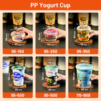 Gobelet d'emballage en plastique PP de 115 mm de diamètre, 900 g, 900 ml, idéal pour yaourt, crème glacée, pudding, mousse, fruits, crème anglaise, congee, barbecue, riz frit