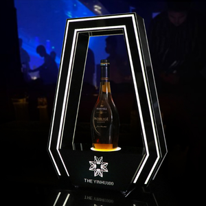 Acrylique LED éclairage coquille support d'affichage rotatif Glorifier bouteille support personnalisé couleur Logo UV enduit hôtel boîte de nuit - Product Image 1