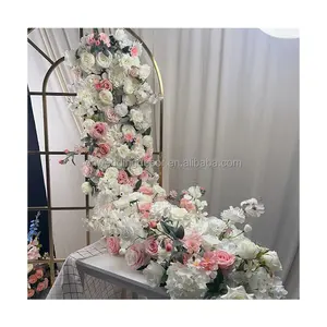Wedding Table Flower Runner Ivory White Rose Wedding Flower Runner Decoration