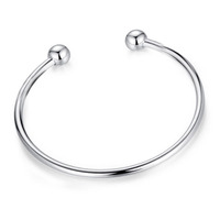 Nouvelle arrivée en gros ouvert manchette Bracelet bricolage en acier inoxydable bijoux en perles fines pour les femmes Fit perles de charme trois tailles différentes