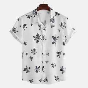 เสื้อคอวีสำหรับผู้ชายใส่ในฤดูร้อนเสื้อพิมพ์ลายฮาวายผ้าฝ้าย100% ทันสมัยระบายอากาศได้ดีขายส่งจำนวนมาก - Product Image 1