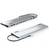 Hub USB 14 en 1 de Alta Calidad, Estación de Acoplamiento y Hub USB Tipo C 3.0 Multipuerto, Adaptador Compatible con VGA y PD para Laptop