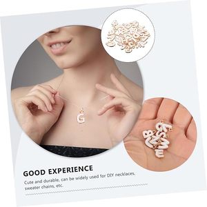 Llavero de metal con cuentas de esmalte en forma de letra, juego de letras mayúsculas de la A a la Z, abalorios para hacer pulseras, collares y joyería DIY - Product Image 5
