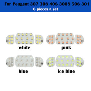 6 pièces <span class=keywords><strong>voiture</strong></span> dôme carte panneau lumineux à l'intérieur du toit lampe de lecture conseil <span class=keywords><strong>LED</strong></span> <span class=keywords><strong>ampoule</strong></span> éclairage remplacement pour Peugeot 307 308 408 3008 508 301 - Product Image 4