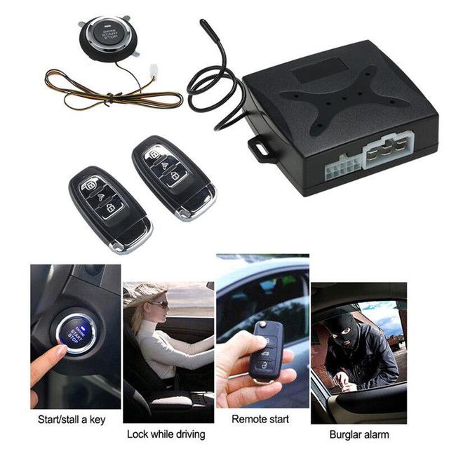PKE Car Alarm System Remote Push Button Engine Start Keyless Entry System Start Stop Remote Engine Start Stop