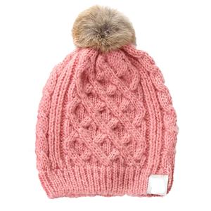 Bonnet en tricot torsadé d'hiver-Chapeau à pompon en fausse <span class=keywords><strong>fourrure</strong></span> pour hommes et femmes - Product Image 1