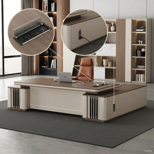 Wholesale Customizable High-End Executive Boss <strong>Desk</strong> <strong>200cm</strong> Large L-Shaped CEO <strong>Desk</strong> Ergonomic Executive Office Table with Cabinet - Product Image 3
