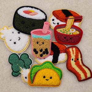 Wholesale Chenille Patches Food Custom Iron on Cute Small Towel Chenille Patches for Clothing - Product Image 2