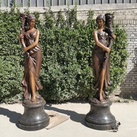 Statue de Ballet de ballerine en Bronze, fontaine d'eau de danse de fille, taille réelle de jardin en plein air personnalisée