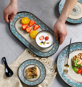 Service de table en porcelaine personnalisable, design Côte Bleue écologique, style européen moderne, assiettes, bols et tasses en relief - Product Image 4